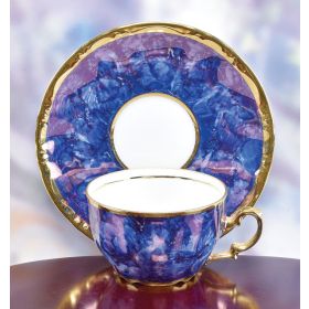 BLUE WATER COLOR DESIGN CUP AND SAUCER