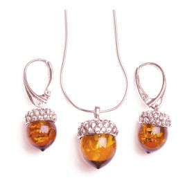 GENUINE AMBER ACORN PENDANT