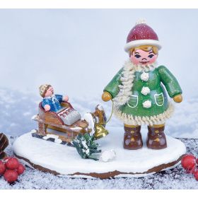 LET IT SNOW GIRL WITH SLED MINIATURE