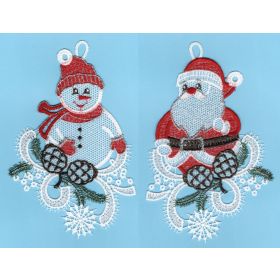 SET/2 WINDOW PICS SANTA AND SNOWMAN