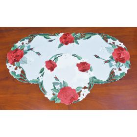 SET/2 "RED ROSES" DOILIES