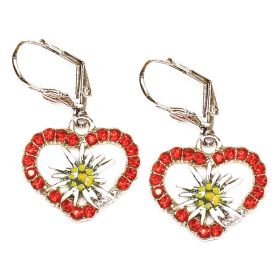 RED CRYSTAL EDELWEISS EARRINGS