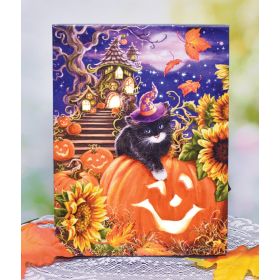 "HALLOWEEN KITTEN" LIGHTED PICTURE