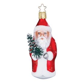 "FROM THE FOREST" GLASS SANTA ORNAMENT