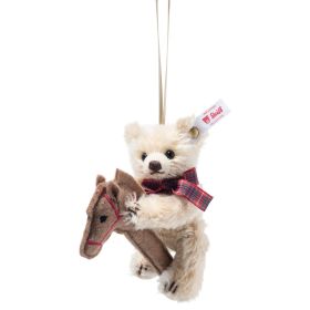 LIMITED EDITION STEIFF TEDDY BEAR ON HOBBY HORSE ORNAMENT