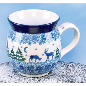 POLISH POTTERY "WINTER EVENING" JUMBO MUG