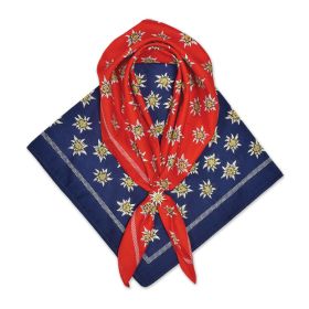 NAVY EDELWEISS NECK SCARF